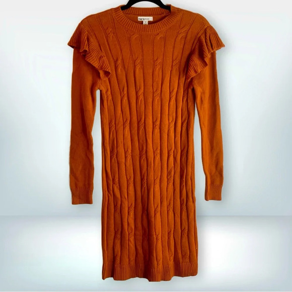 NWoT Bar III Cable Knit Ruffle Sweater Dress, size XS - Picture 2 of 11